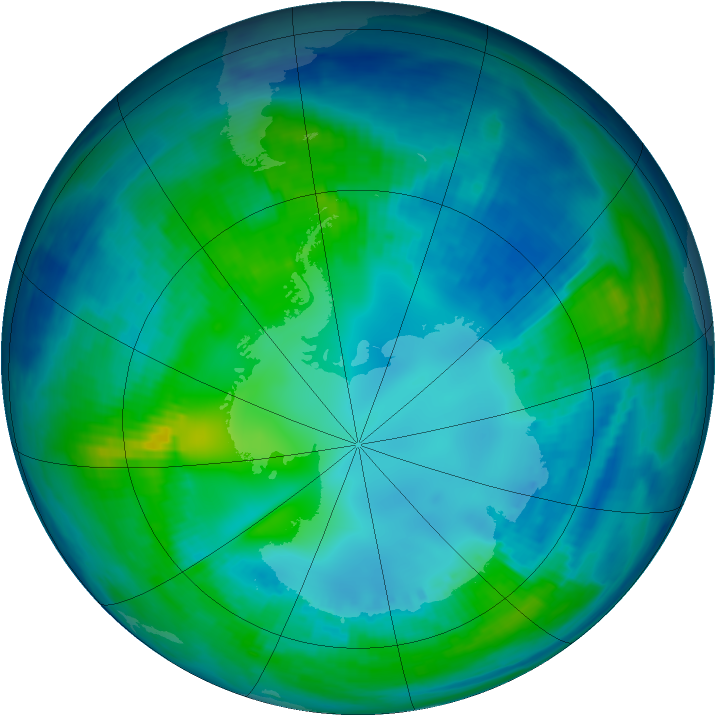 Antarctic ozone map for 03 May 1999